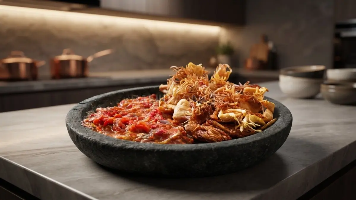 Mandai goreng khas Kalimantan Selatan disajikan bersama nasi hangat dan sambal sebagai kuliner fermentasi Banjar (BTV/AI)
