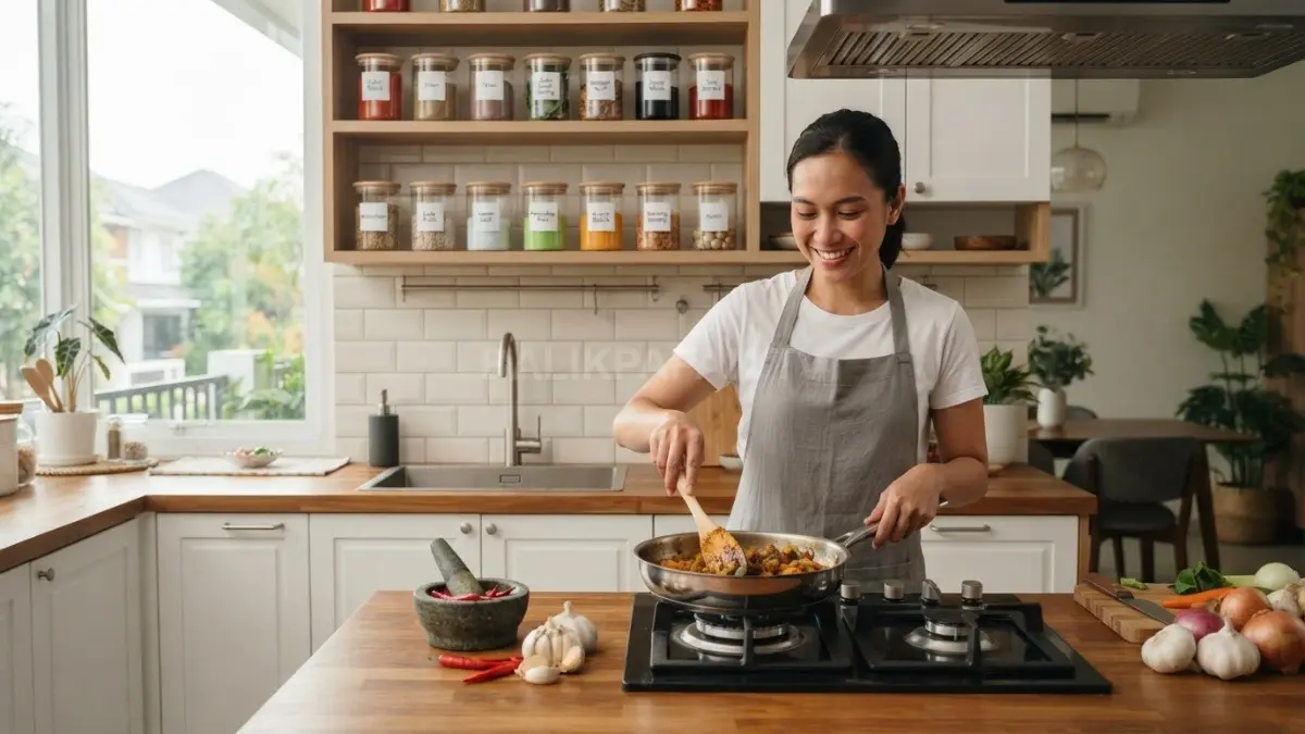Menata bumbu sesuai intensitas penggunaan membantu menciptakan dapur yang lebih efisien dan nyaman setiap hari bersama. (BTV/AI)