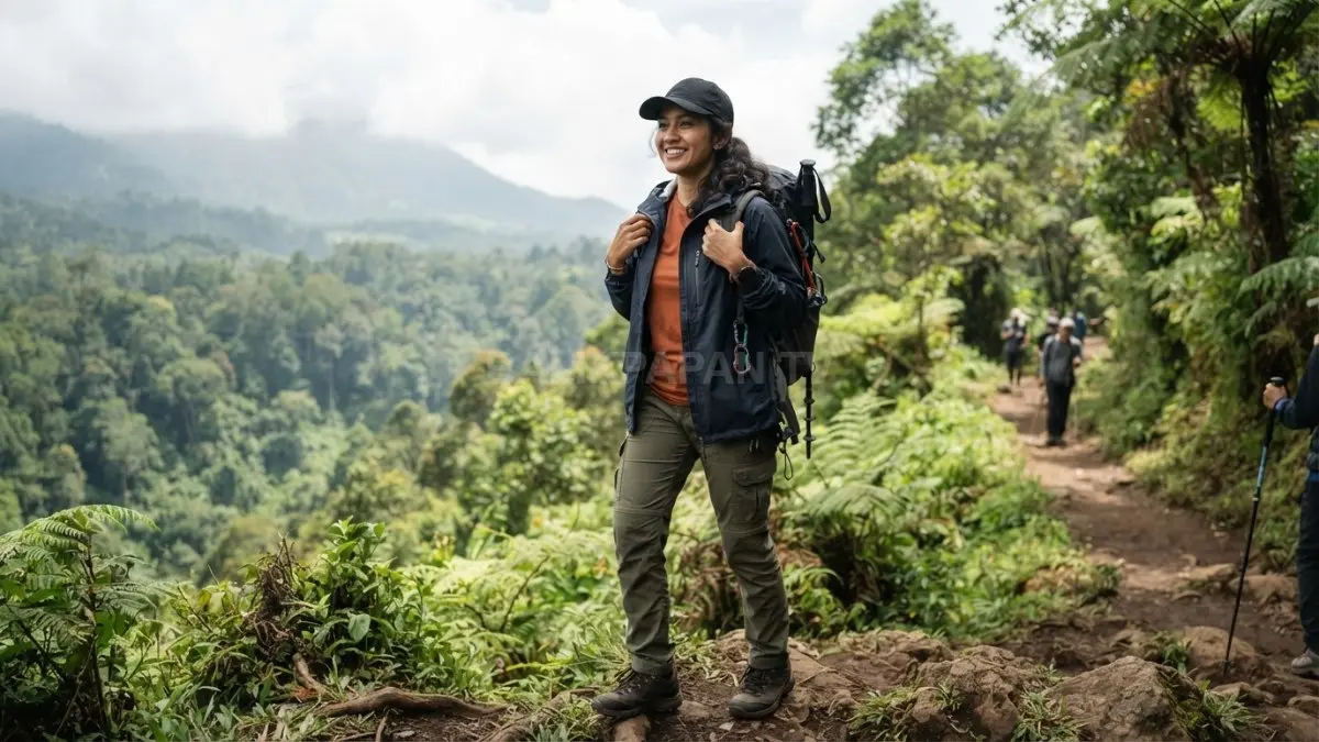 Outfit camping dan hiking memadukan kenyamanan, perlindungan cuaca, serta kebebasan bergerak untuk aktivitas luar ruangan (BTV/AI)
