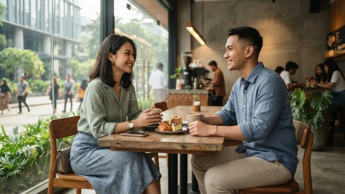 Outfit kencan memadukan blouse, rok midi, warna lembut, menghadirkan penampilan elegan, nyaman, dan menawan sepanjang hari (BTV/AI)
