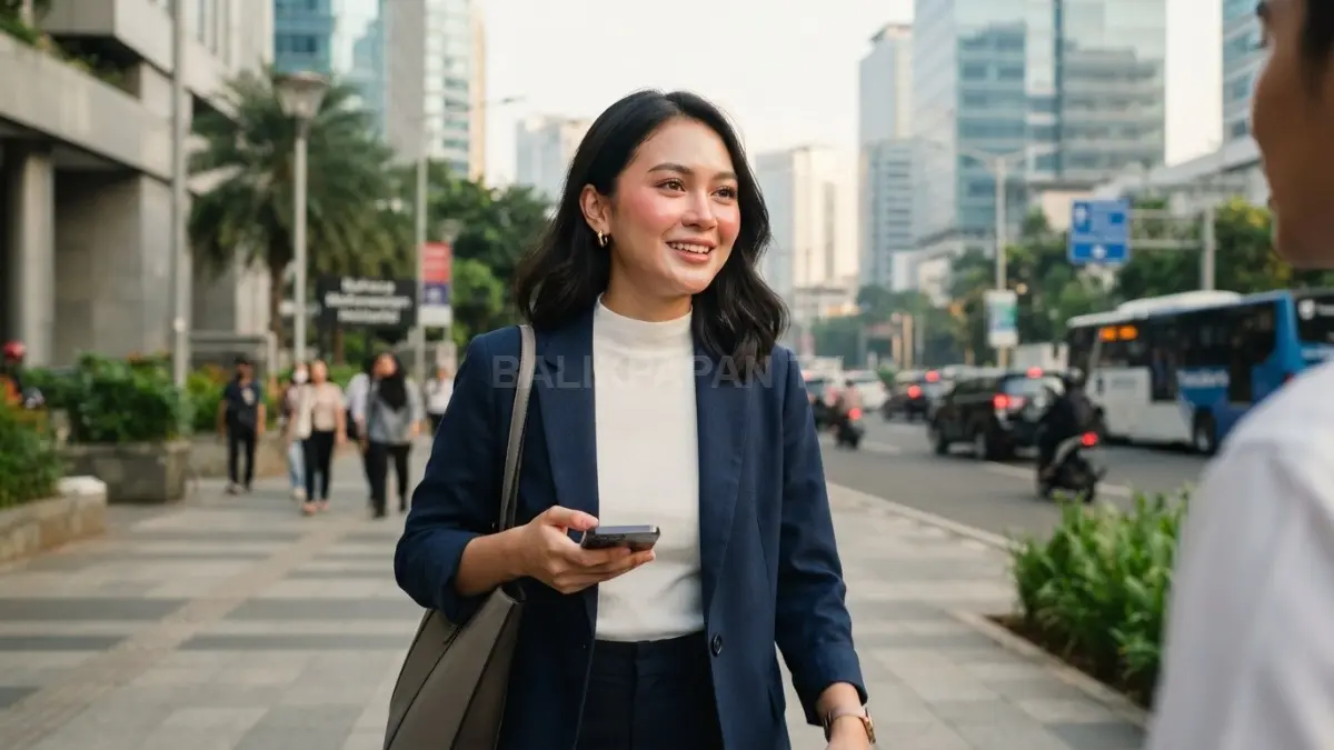 Perempuan dengan makeup natural bercahaya yang menonjolkan tekstur kulit sehat dan segar. (BTV/AI)