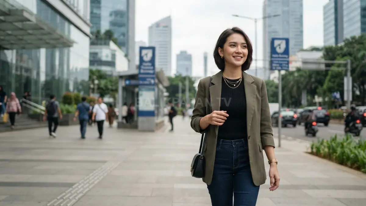Perempuan dengan model French Bob modern memperlihatkan tren rambut pendek 2026 yang elegan dan praktis. (BTV/AI)