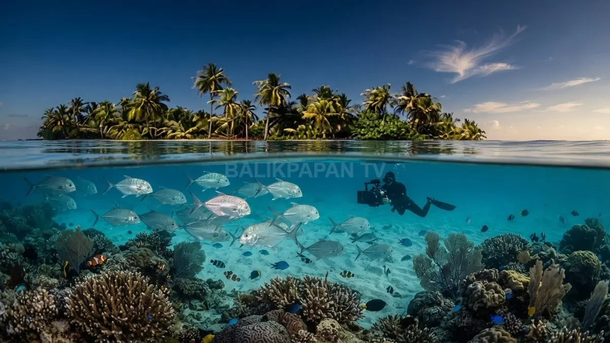 Pulau Lemukutan menghadirkan pesona wisata bahari dengan pantai tropis, terumbu karang, dan keindahan bawah laut (BTV/AI)

