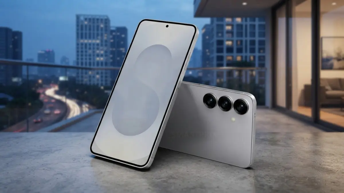 Tampilan visual Samsung Galaxy S25 Slim yang memperlihatkan ketebalan bodi minimalis 5,8 mm. (BTV/AI) 