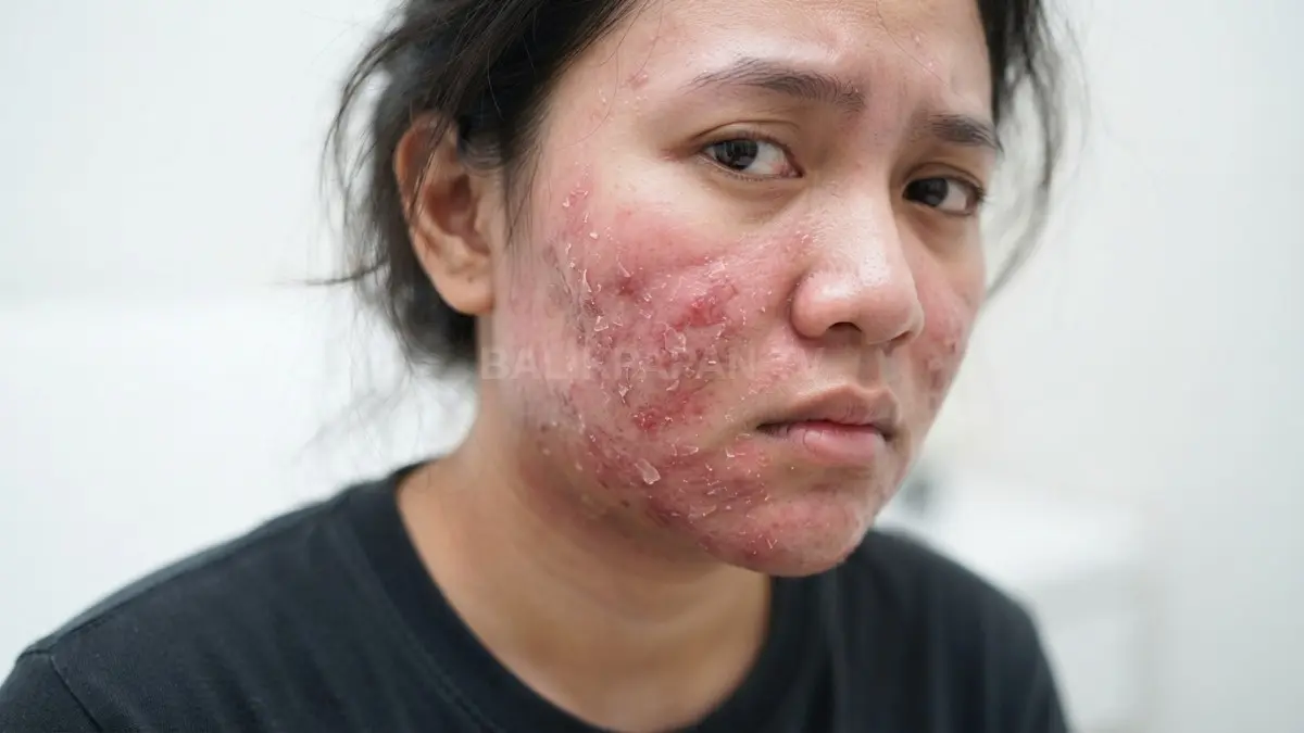 Asam retinoat ekstrem memicu iritasi akut, kulit menipis, hingga rentan terhadap infeksi bakteri berbahaya. (BTV/Ai)
