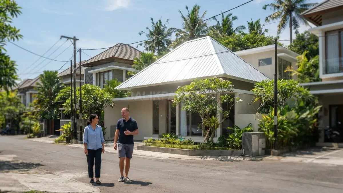 Atap rumah berwarna terang di kawasan tropis membantu memantulkan panas matahari dan menjaga suhu ruangan tetap nyaman. (BTV/AI)