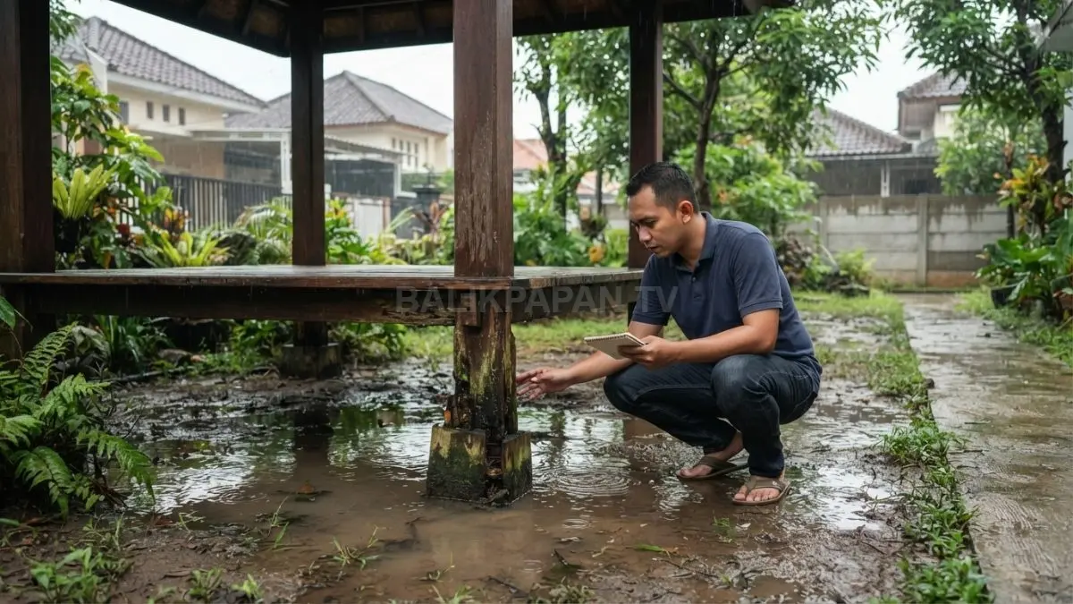 Gazebo ditempatkan pada lokasi berdrainase baik menjaga struktur kayu tetap kering lebih lama alami optimal (BTV/AI)