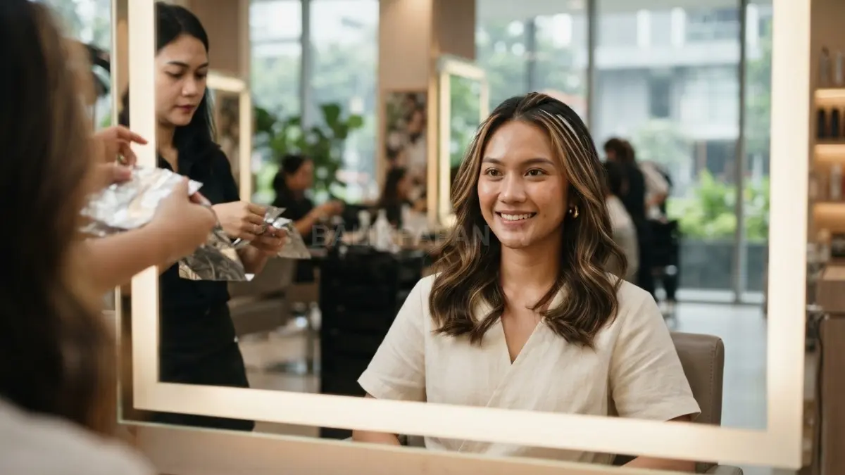 Highlight money piece natural mempertegas wajah oval dengan tampilan segar, elegan, dan tetap harmonis alami (BTV/AI)
