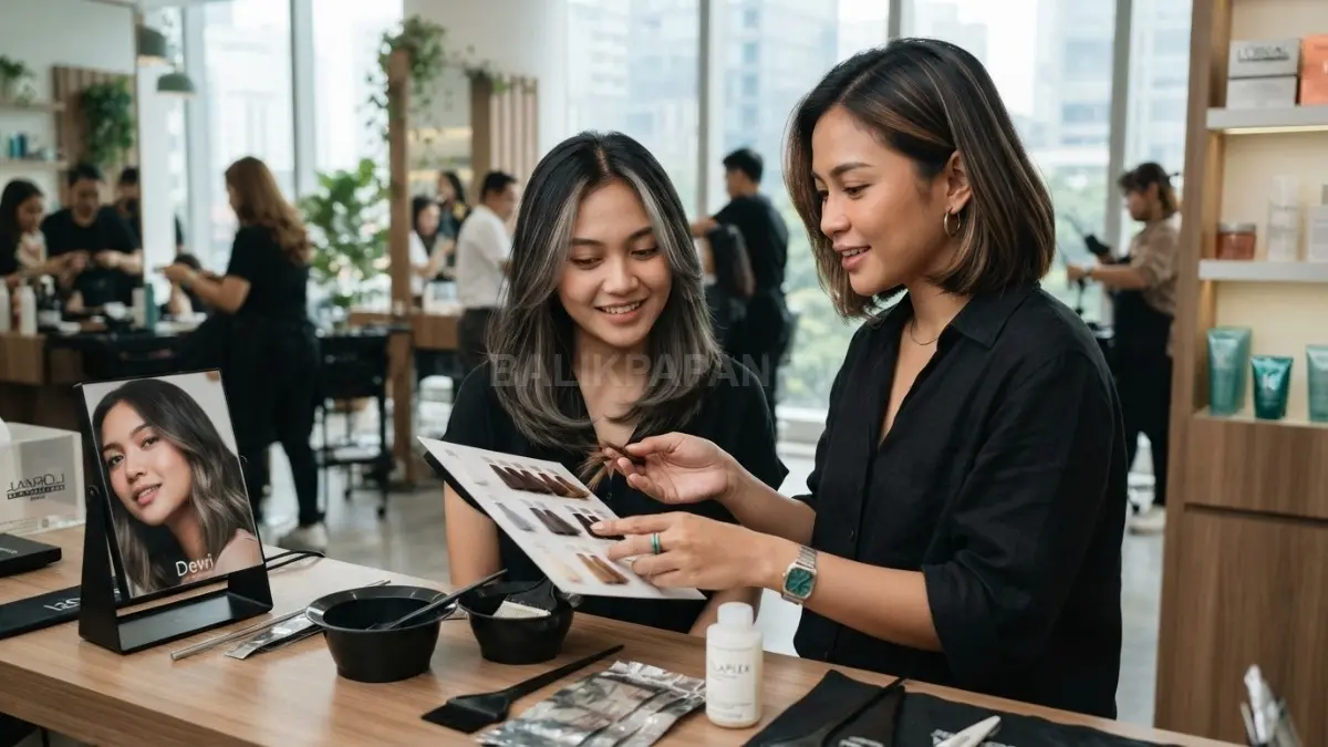 Highlight rambut dipilih sesuai undertone kulit dan bentuk wajah untuk menghasilkan penampilan lebih harmonis alami elegan (BTV/AI)
