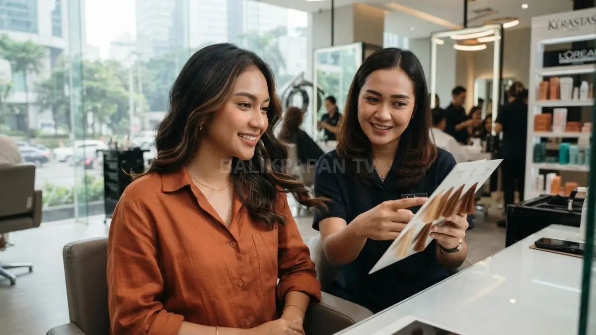 Highlight rambut sesuai warna kulit dan bentuk wajah menciptakan penampilan harmonis, segar, serta menawan alami (BTV/AI)
