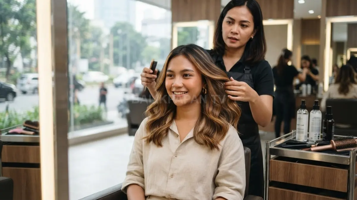 Highlight rambut sesuai warna kulit dan bentuk wajah menghasilkan penampilan harmonis dengan rambut tetap sehat terawat (BTV/AI)
