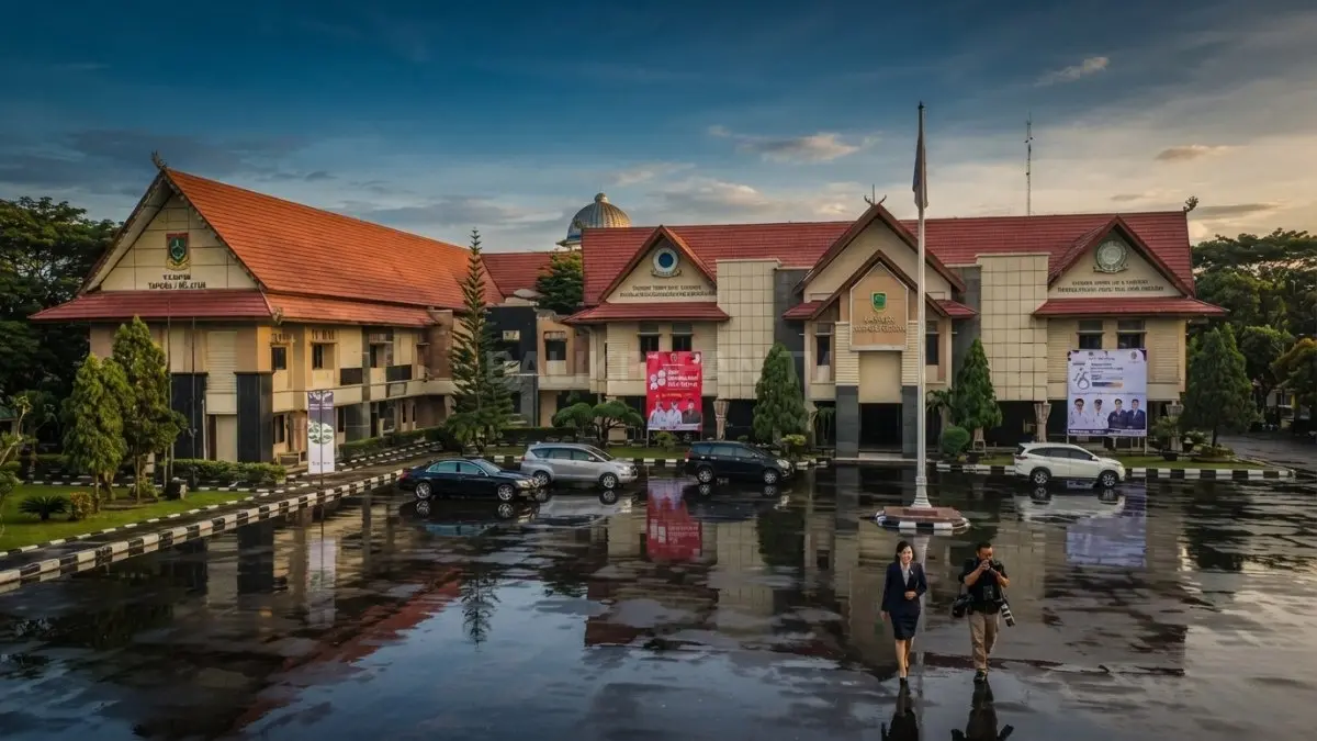Kompleks Pemerintah Kabupaten Berau mencerminkan pembangunan perkotaan modern sekaligus menjaga identitas sejarah Tanjung Redeb berkelanjutan (BTV/AI)

