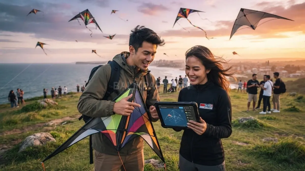 Komunitas layangan memanfaatkan teknologi digital untuk berbagi teknik, inovasi material, dan informasi festival secara luas. [BTV:AI]