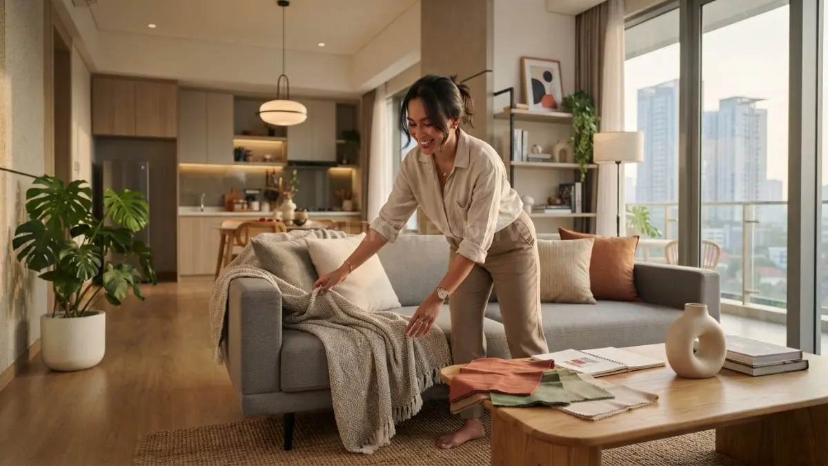Penataan furnitur proporsional pencahayaan alami membuat ruangan terasa lebih luas dan nyaman dipandang setiap hari (BTV/AI)