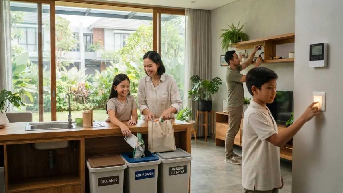 Rumah Eco-Architecture mendukung gaya hidup zero-waste melalui desain efisien dan kebiasaan ramah lingkungan berkelanjutan sehari-hari (BTV/AI)
