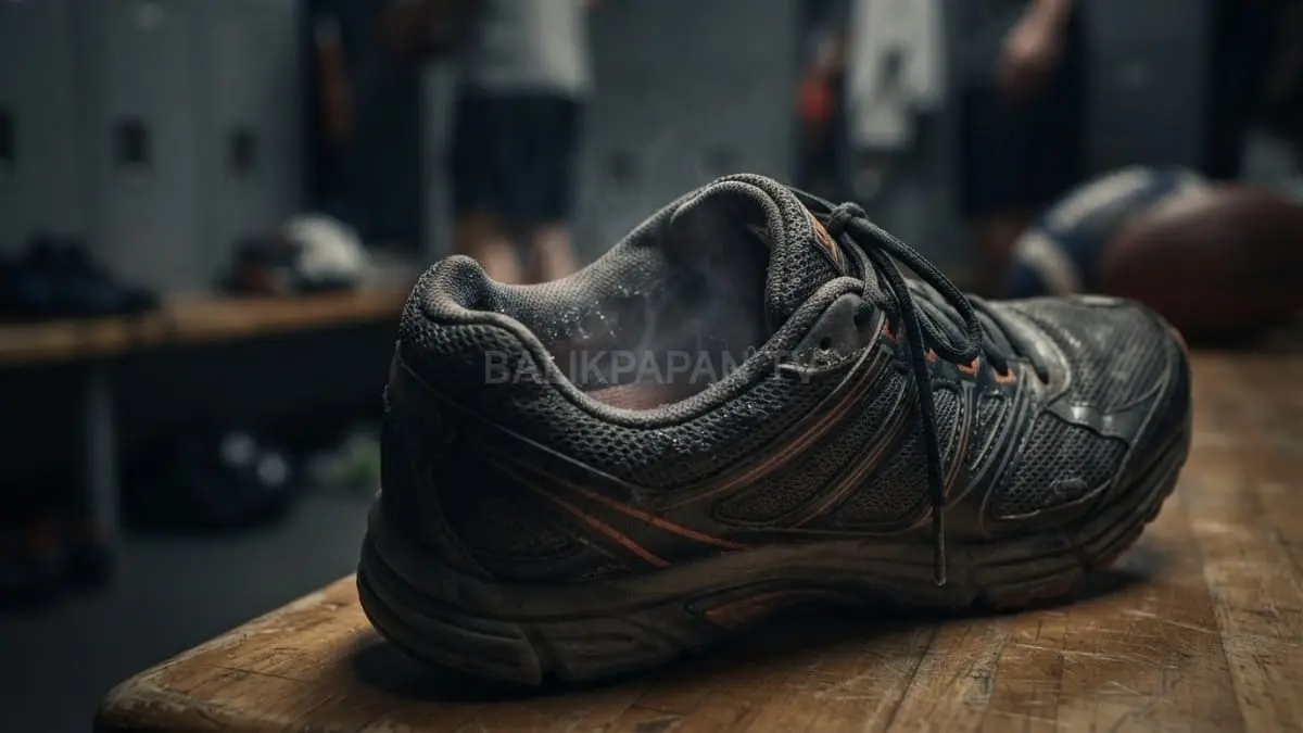 Sepatu berbahan sintetis dengan ventilasi minim membuat panas dan kelembapan terperangkap sehingga memicu bau tidak sedap. [BTV:AI]