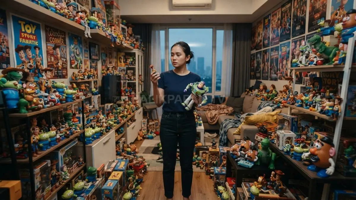 Terlalu banyak koleksi pajangan menjadikan ruangan tampak penuh sehingga estetika keseluruhan kehilangan harmoni visual. (BTV/AI)