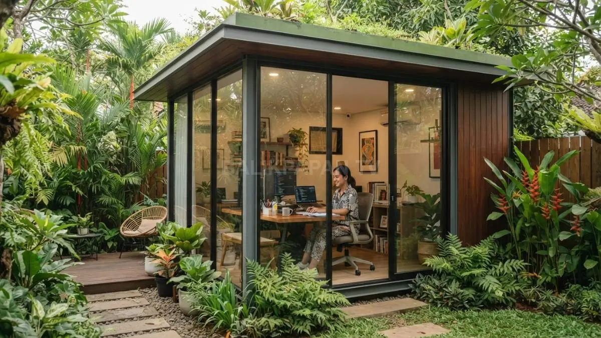 Garden studio menghadirkan ruang kerja terpisah yang meningkatkan fokus produktivitas dan keseimbangan hidup lebih baik berkelanjutan (BTV/AI)