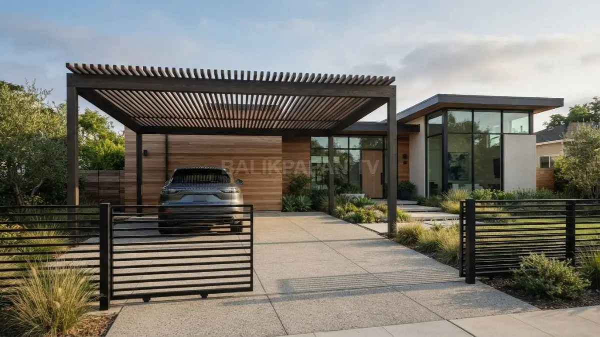 Model minimalis kontemporer linier menampilkan garis tegas yang efisien dan bersih untuk hunian modern. (BTV/Ai)