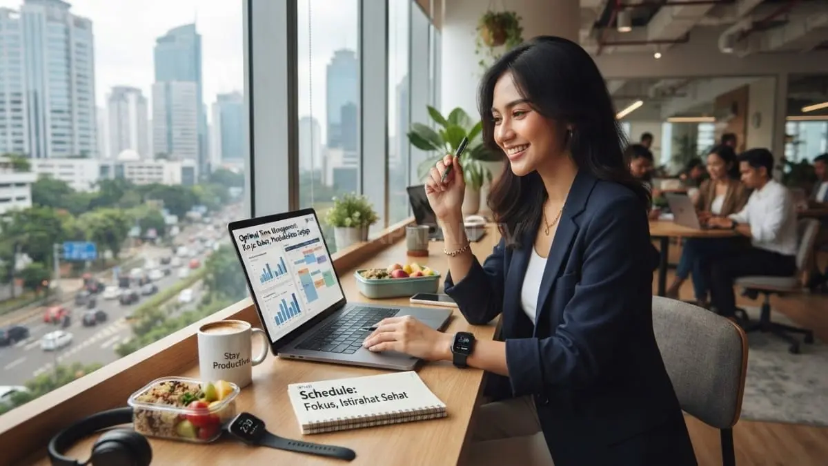 Pekerja mengatur waktu bekerja dan beristirahat agar kesehatan terjaga serta produktivitas tetap optimal setiap hari. [BTV:AI]