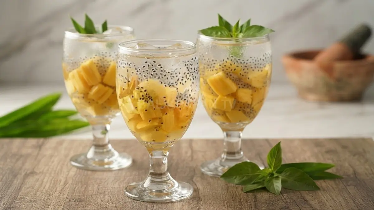 Es Nangka Selasih Banjar menghadirkan minuman tradisional dengan aroma nangka, selasih, dan cita rasa khas Kalimantan Selatan (BTV/AI)