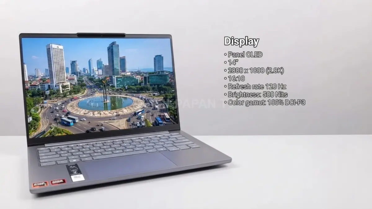 Lenovo IdeaPad Pro 5A menawarkan layar OLED tajam, performa tinggi, dan desain premium untuk berbagai kebutuhan digital. (BTV/AI)