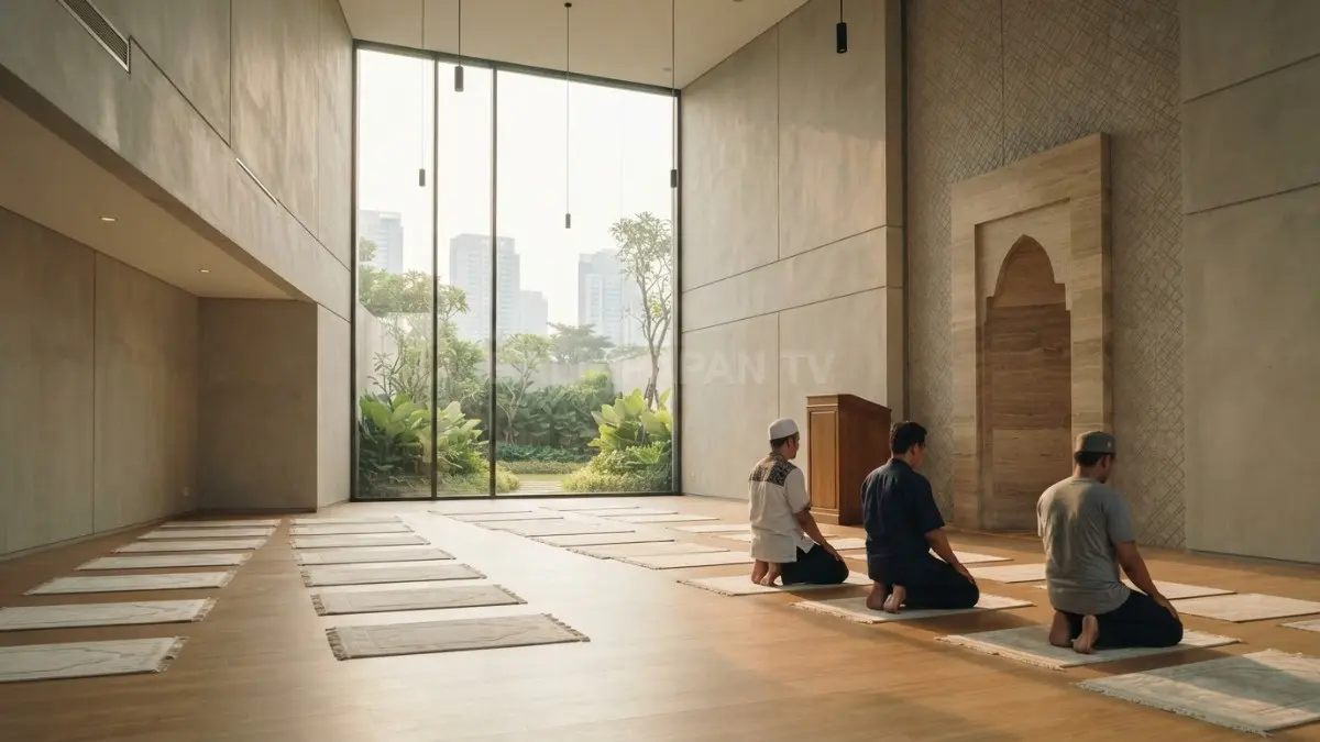 Masjid minimalis menghadirkan kenyamanan, estetika, fungsi optimal, dan suasana khusyuk beribadah bagi seluruh jamaah (BTV/AI)
