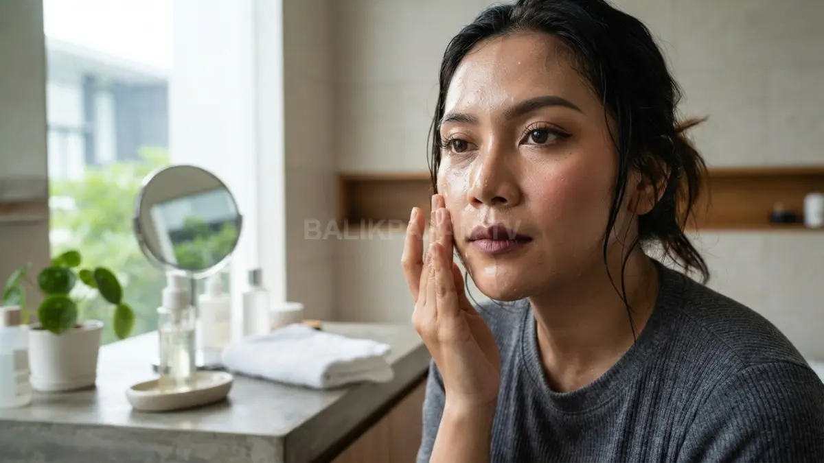 Penerapan double cleansing sesuai kondisi kulit membantu menjaga skin barrier tetap sehat dan terawat bersama keluarga. (BTV/AI)
