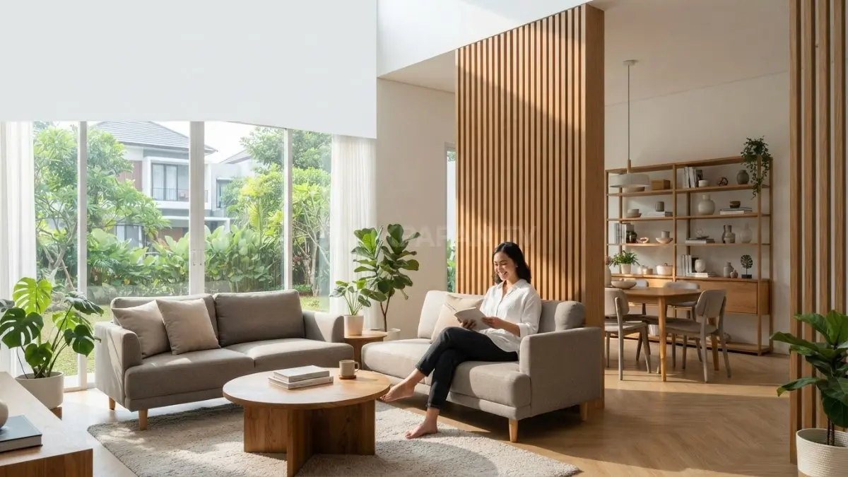 Sekat ruangan sederhana membantu menciptakan ruang baru tanpa renovasi besar dan tetap terasa lega bersama keluarga. (BTV/AI)