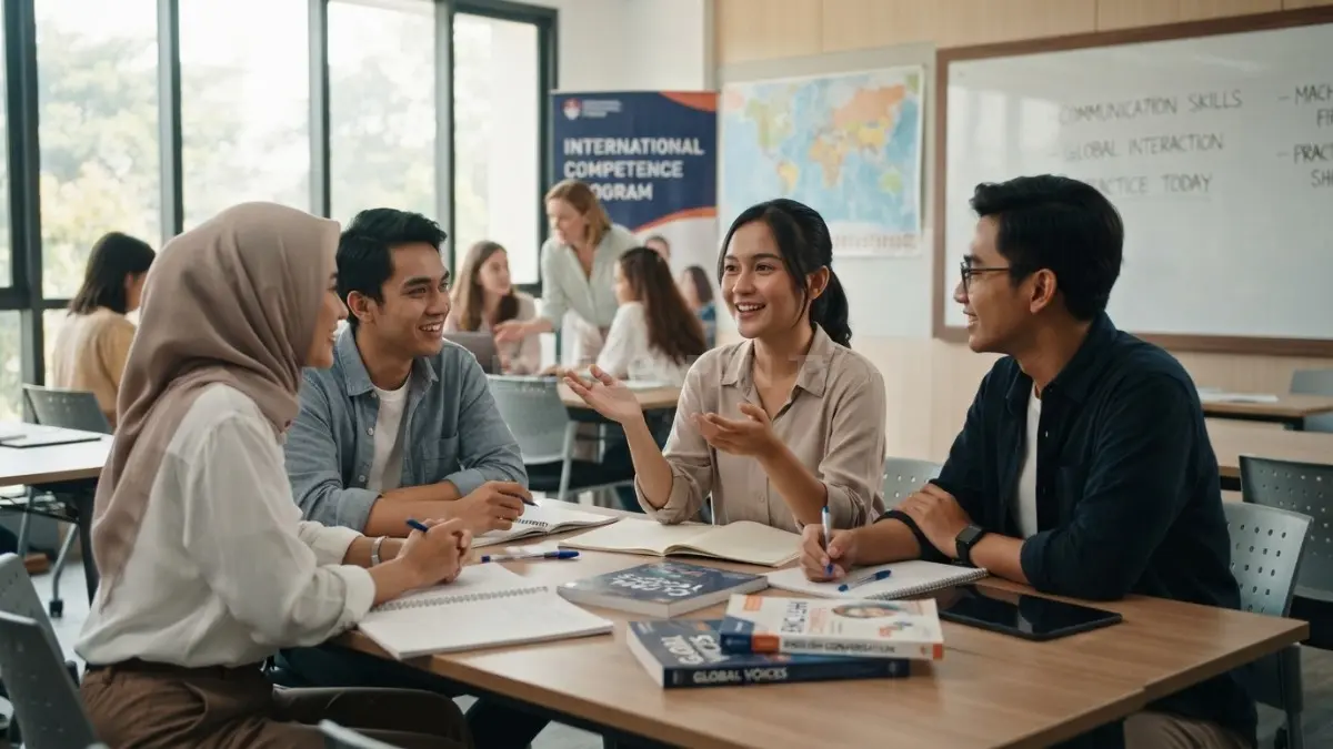 Siswa mengikuti praktik percakapan bahasa asing di ruang kelas sebagai bagian program penguatan kompetensi internasional. (BTV/AI)