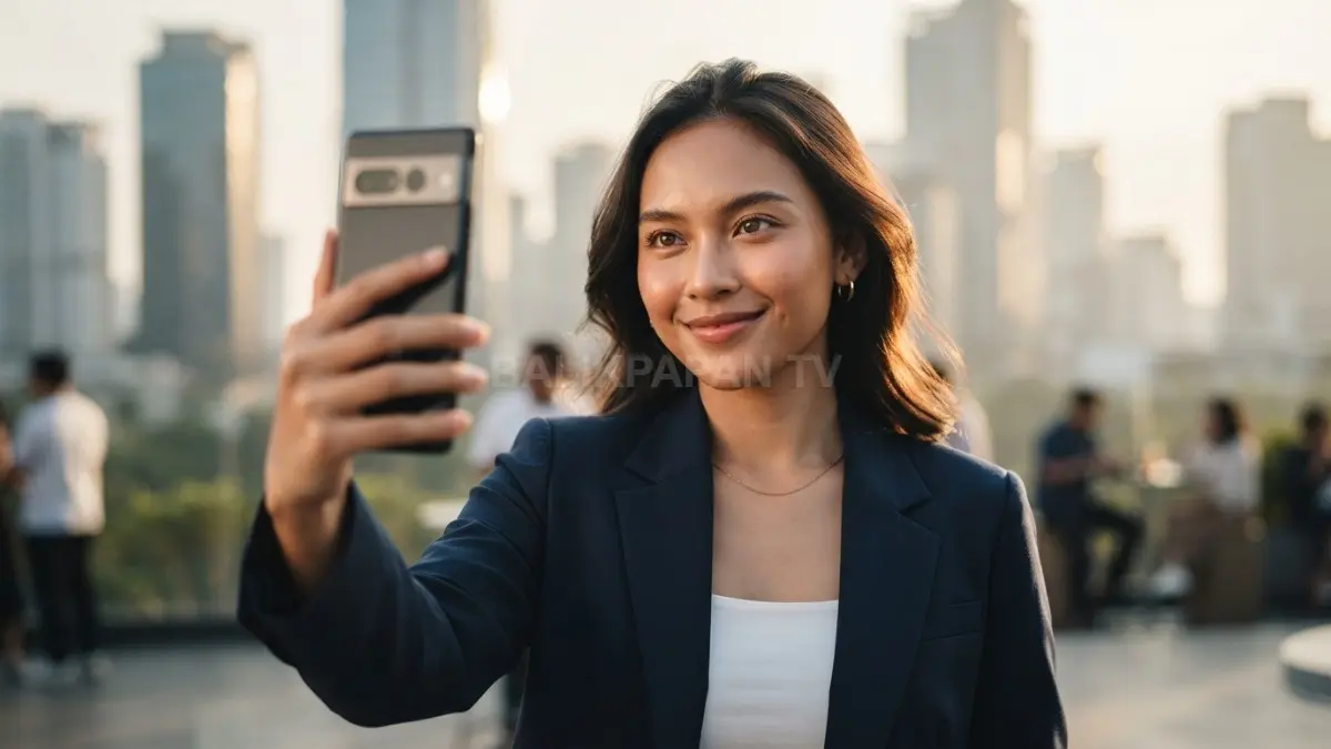 Titik fokus pandangan membantu menghasilkan swafoto lebih natural, proporsional, dan menarik dengan komposisi yang tepat (BTV/AI)