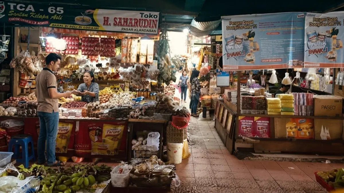 Aktivitas warga di pasar tradisional Balikpapan saat harga pangan mengalami kenaikan.