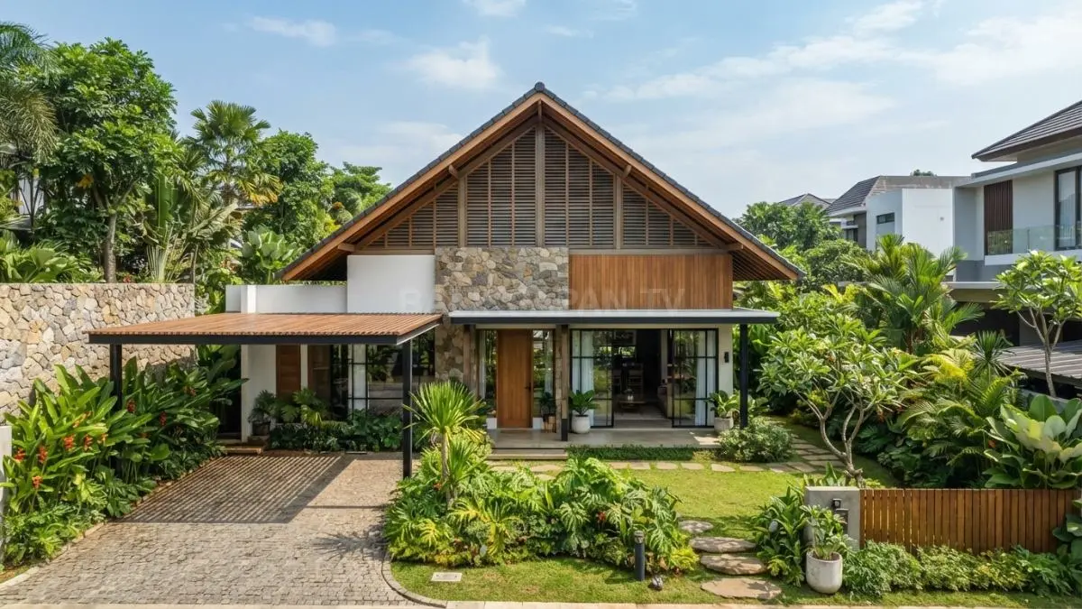 Desain atap yang tepat membantu sirkulasi udara alami sehingga rumah terasa lebih nyaman sepanjang hari. (BTV/Ai)