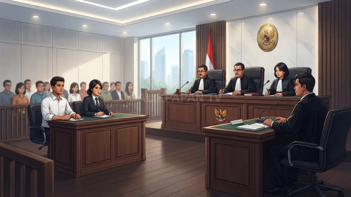 Ilustrasi gambar persidangan (BTV/Ai)