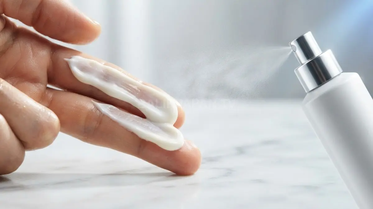 Penggunaan krim sunblock konvensional wajib mengikuti standar takaran dua jari demi perlindungan optimal. (BTV/Ai)