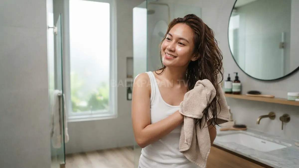 Rambut dikeringkan dengan teknik tepat membantu menjaga volume dan mengurangi kesan lepek sepanjang hari. (BTV/AI)