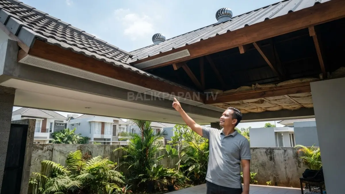 Ruang ventilasi di bawah atap membantu mengurangi penumpukan udara panas pada siang hari. (BTV/Ai)