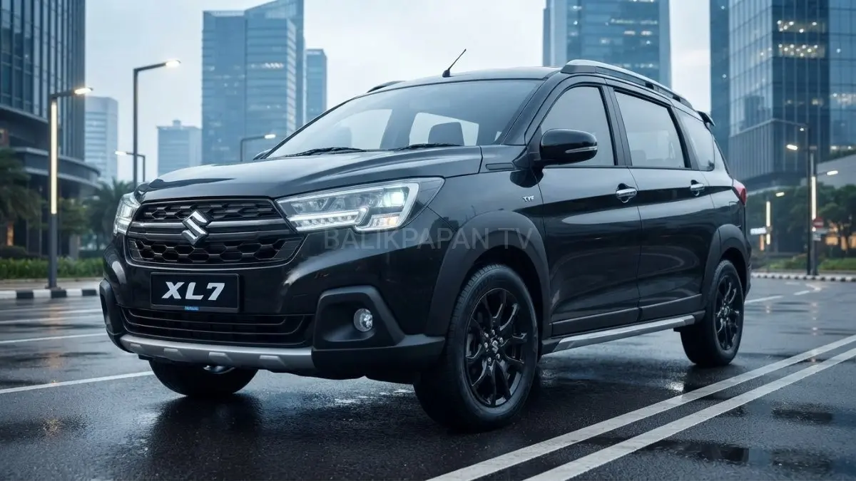 Tampilan depan Suzuki XL7 2026 dengan grille baru dan desain SUV keluarga modern.(BTV/AI) 