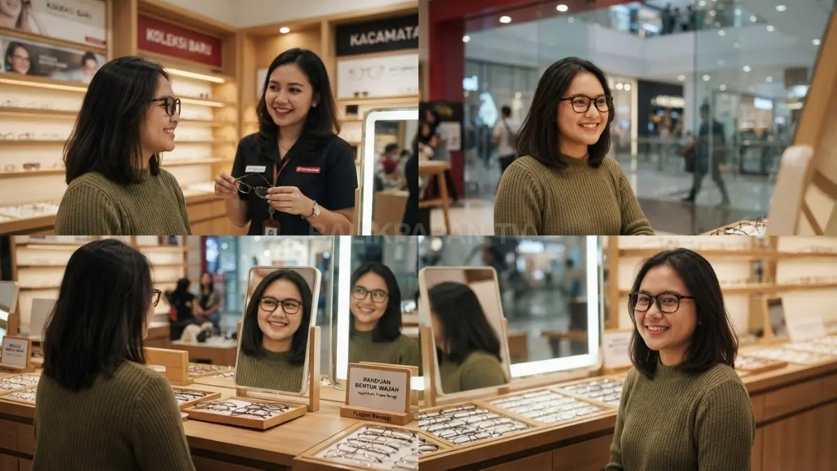 Kacamata frame persegi membantu wajah bulat terlihat lebih tegas, seimbang, nyaman, dan stylish setiap hari (BTV/AI)
