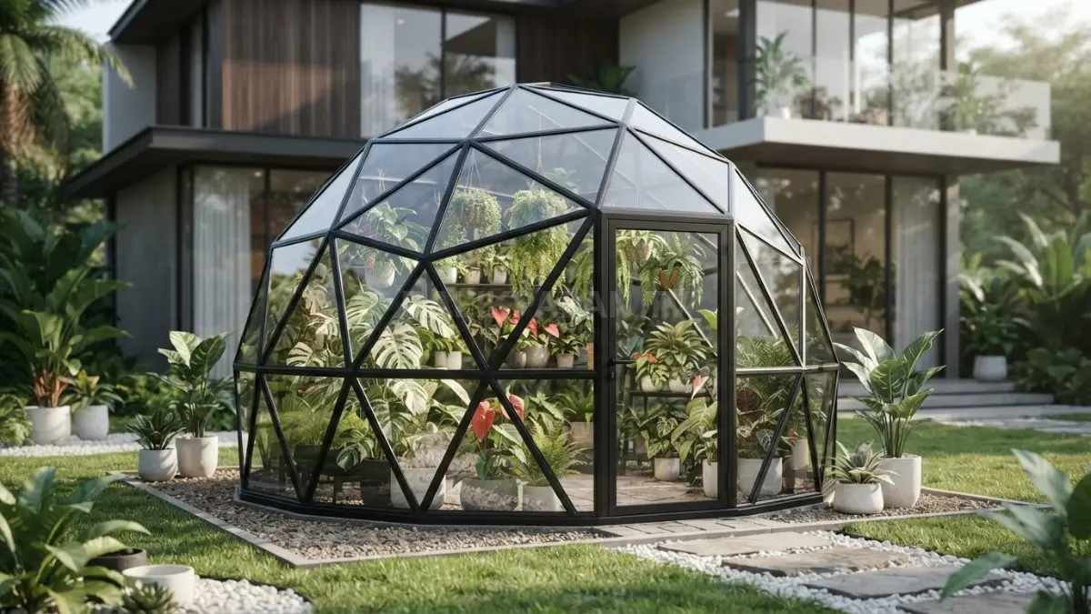 Kubah geodesik mini futuristik ini tahan angin serta mampu menyebarkan sinar matahari secara merata. (BTV/Ai)