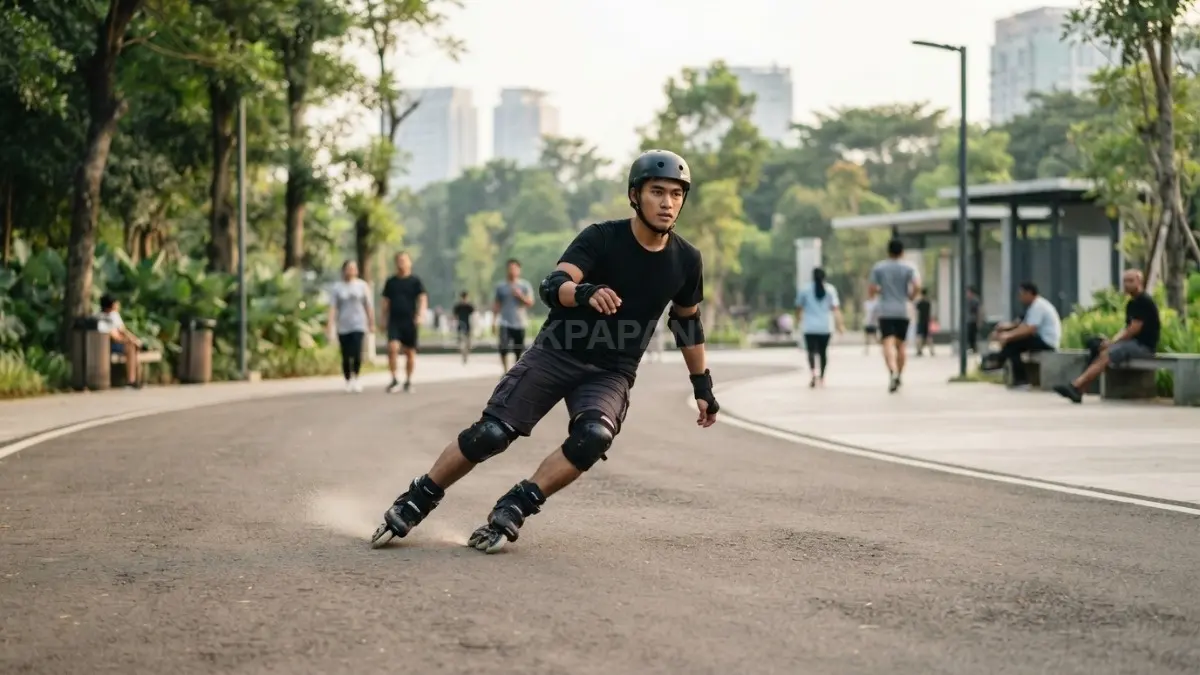Teknik powerslide sepatu roda memerlukan keterampilan tinggi demi keselamatan pengguna ruang publik bersama setiap saat (BTV/AI)
