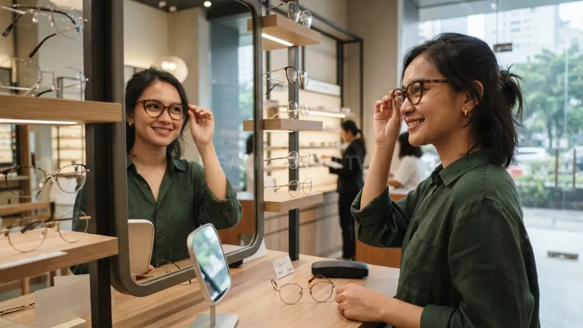 Memilih kacamata sesuai bentuk wajah membantu meningkatkan kenyamanan, fungsi, dan gaya personal dalam aktivitas sehari-hari (BTV/AI)
