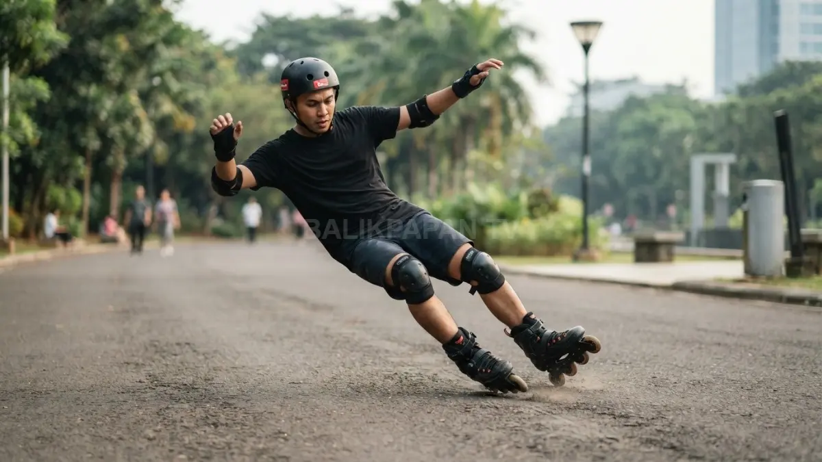Mencoba teknik sepatu roda tingkat lanjut sebelum menguasai dasar menjadi kesalahan yang berisiko cedera (BTV/AI)