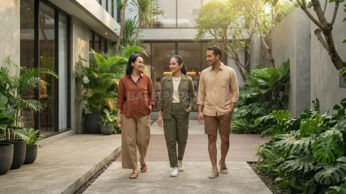 Palet earth tone monokrom menghadirkan nuansa alami hangat untuk aktivitas santai sehari-hari penuh gaya (BTV/AI)