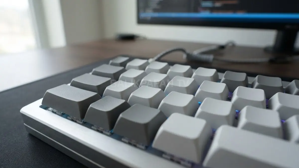 Penggantian keycaps bahan PBT anti-luntur membuat papan ketik tetap estetik, bersih, dan tahan minyak. (BTV/Ai)