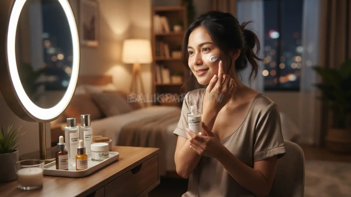 Penggunaan pelembap menjadi tahap penting untuk mempertahankan kelembapan setelah rangkaian skincare malam (BTV/Ai)