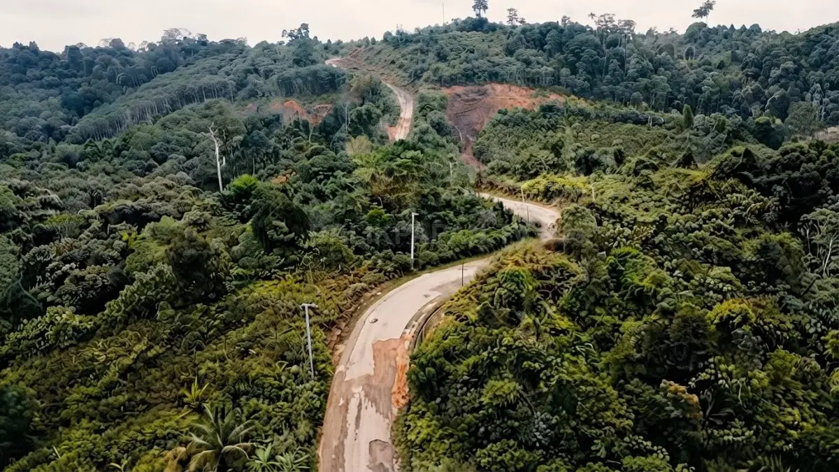 Perjalanan pedalaman Kalimantan melewati jalur tambang menghadirkan tantangan kendaraan besar dan medan berat (BTV/Ai)