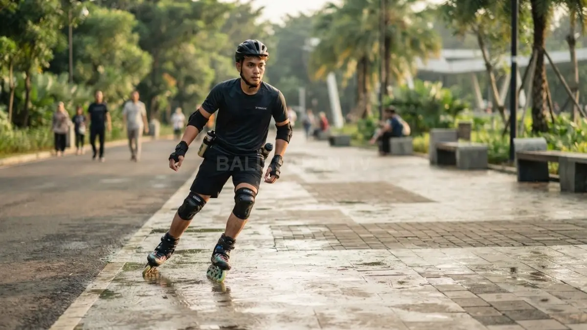 Permukaan beton, paving block, aspal, dan jalur basah memengaruhi efektivitas pengereman kendaraan secara signifikan (BTV/AI)