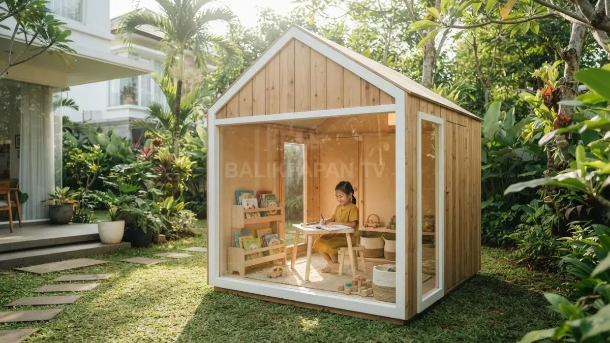 Rumah bermain bergaya Scandinavian menghadirkan desain estetik, aman, nyaman, dan pencahayaan alami untuk aktivitas anak (BTV/AI)
