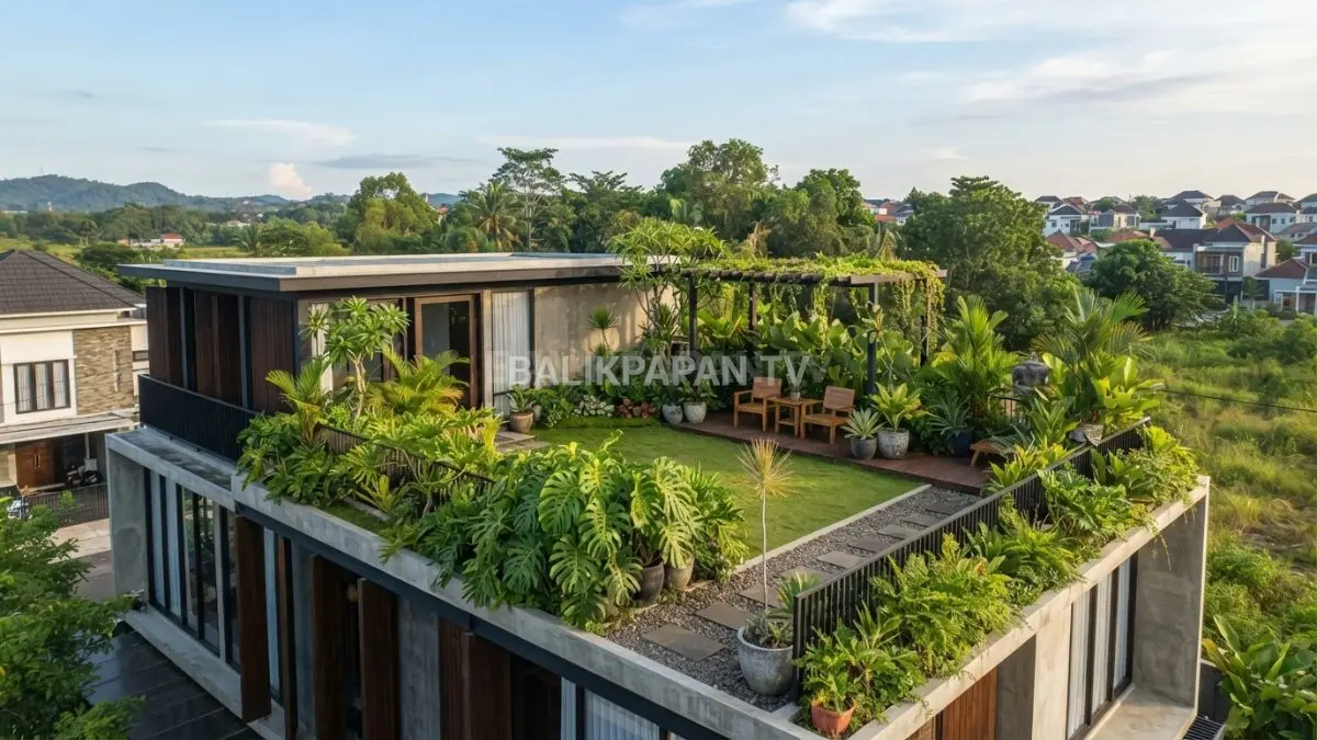 Rumah sejuk tanpa ketergantungan penuh pada pendingin ruangan melalui konsep atap hijau (BTV/Ai)
